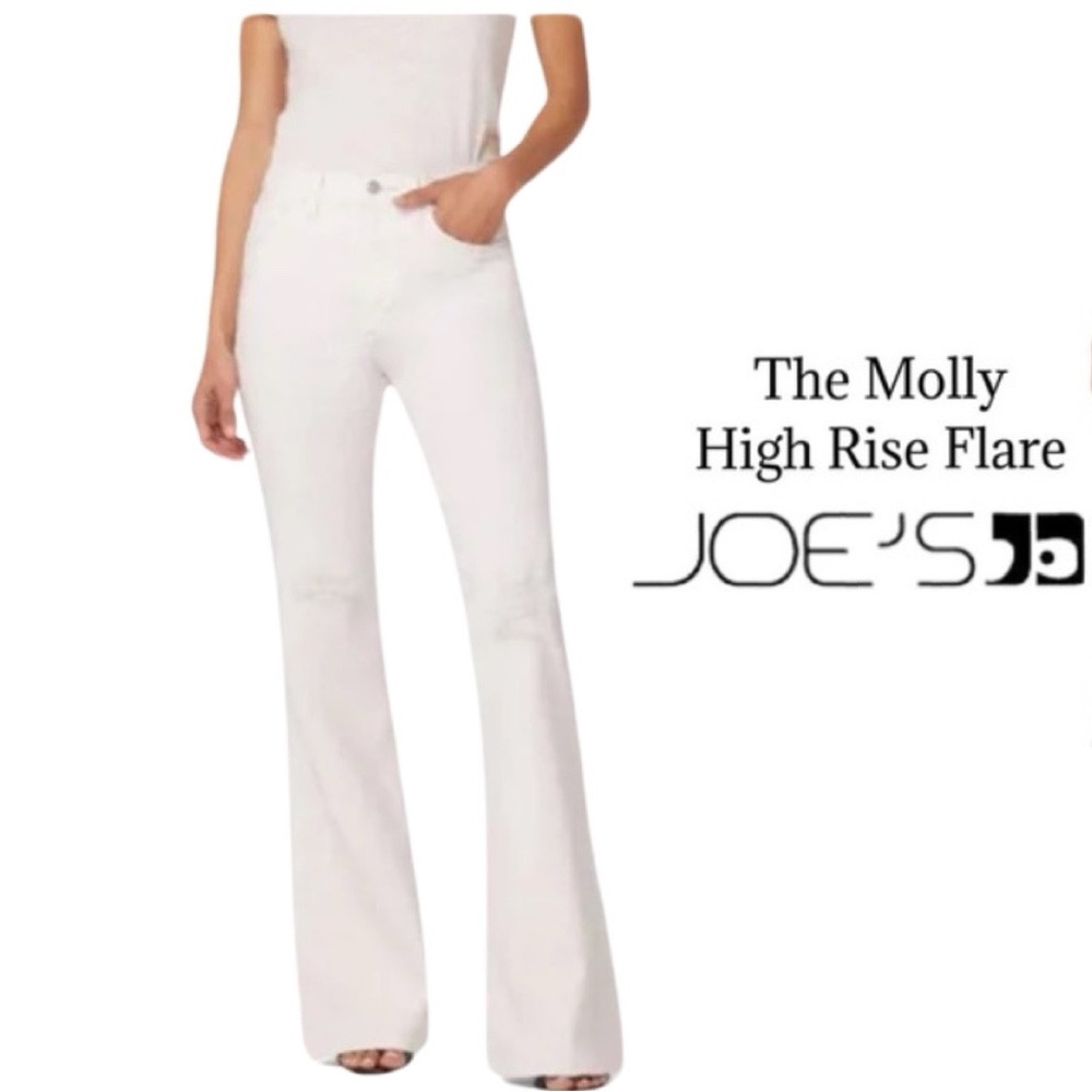 NWT $188 Joe’s Jeans WHITE The Molly high rise flare (bin 46)